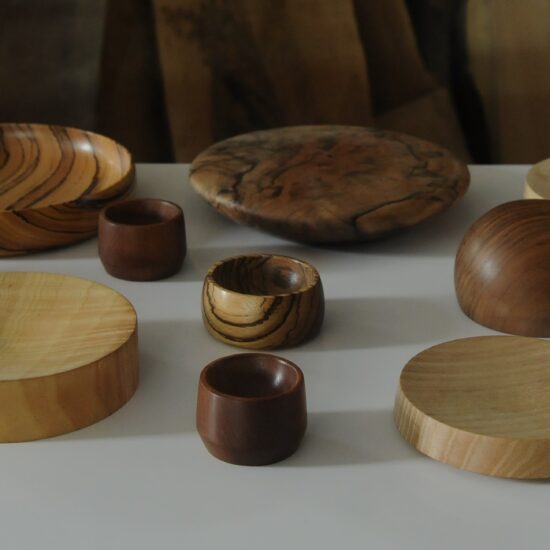 handcrafted wooden bowl collection as tableware and decoration